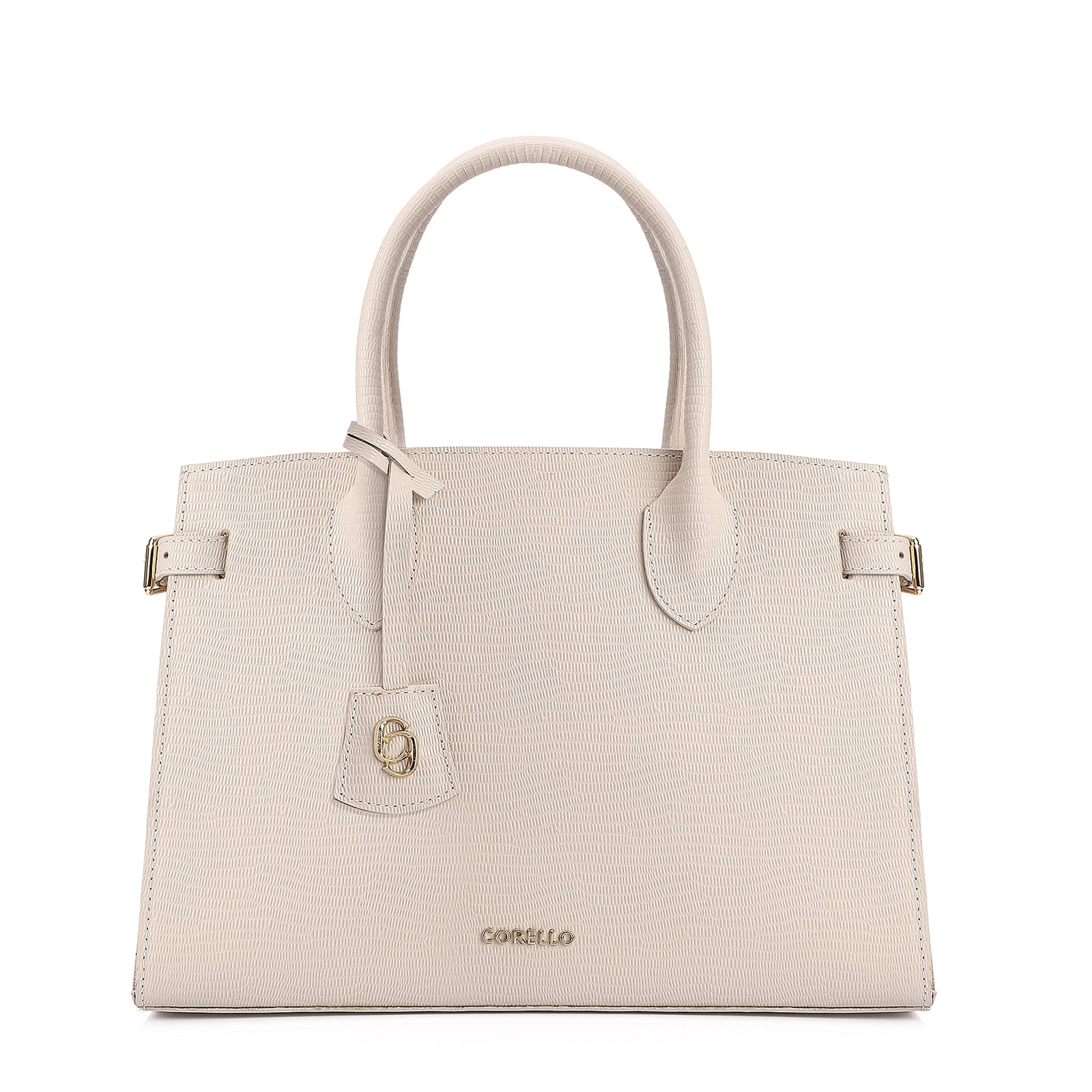 Bolsa Tote Couro Lezard Off White
