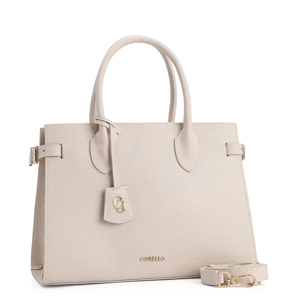 Bolsa Tote Couro Lezard Off White - imagem 2