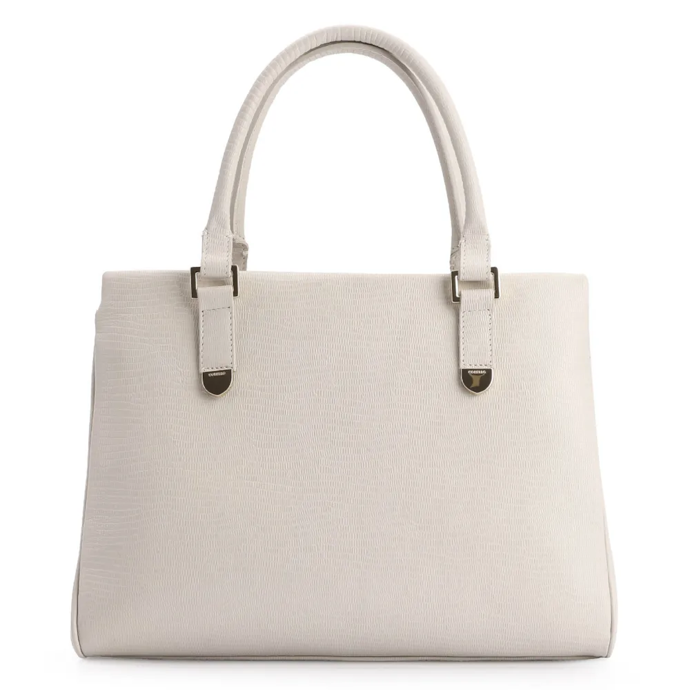 Bolsa Tote Couro Lezard Off White - imagem 4