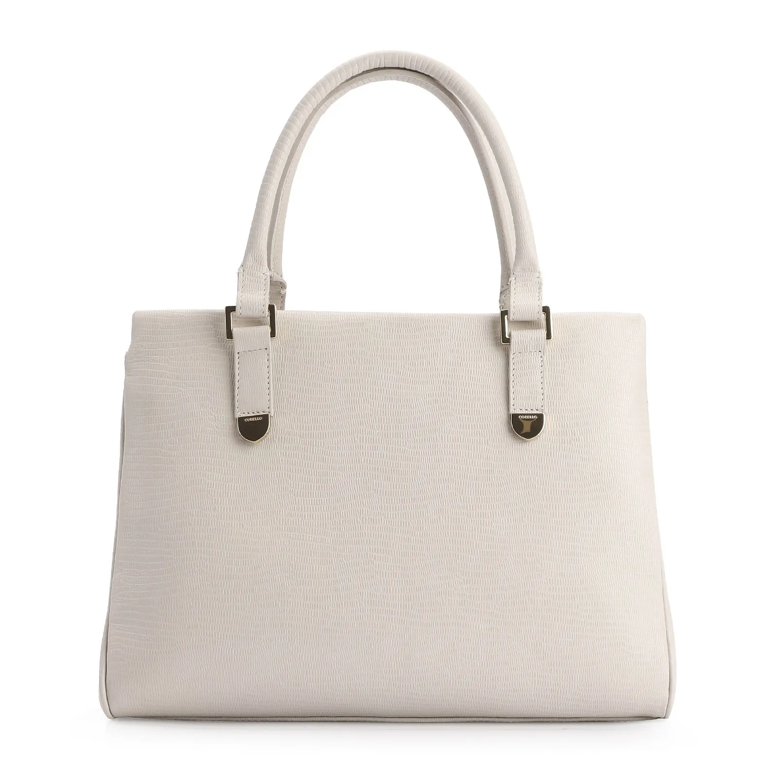 Bolsa Tote Couro Lezard Off White