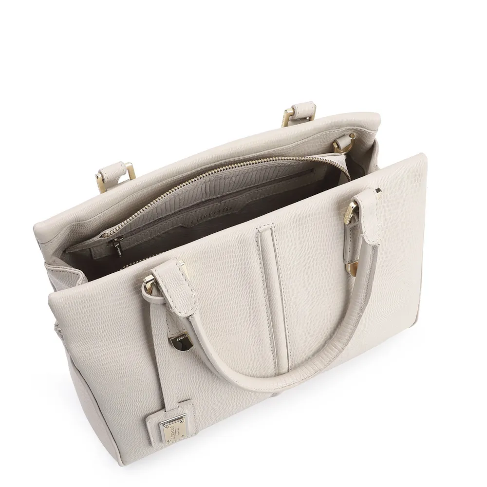 Bolsa Tote Couro Lezard Off White - imagem 5