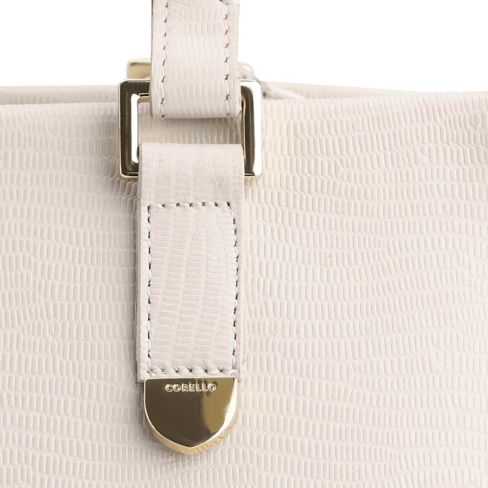 Bolsa Tote Couro Lezard Off White - imagem 8