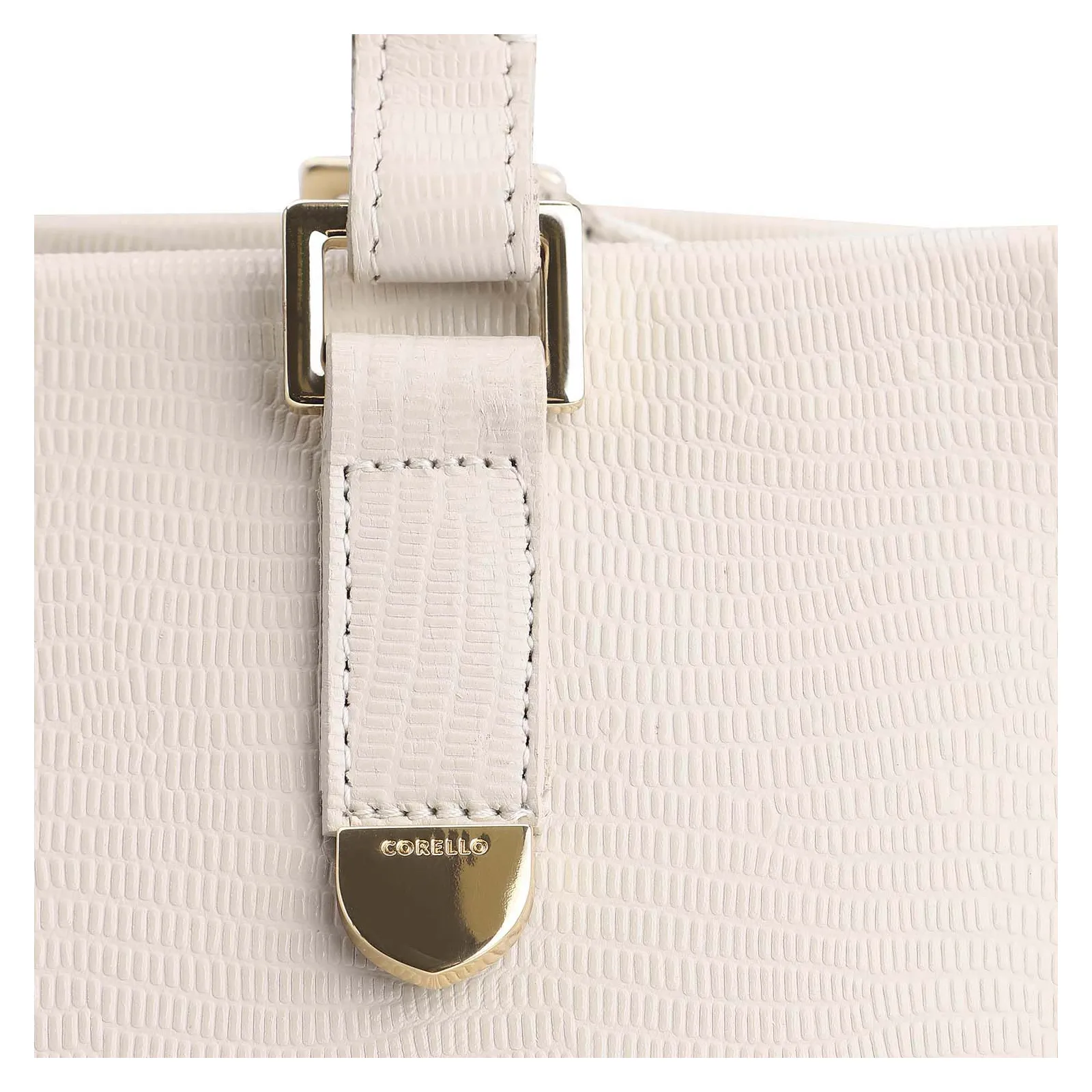 Bolsa Tote Couro Lezard Off White