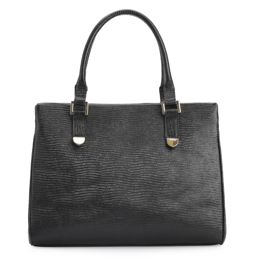 Bolsa Tote Couro Lezard Preto - imagem 3