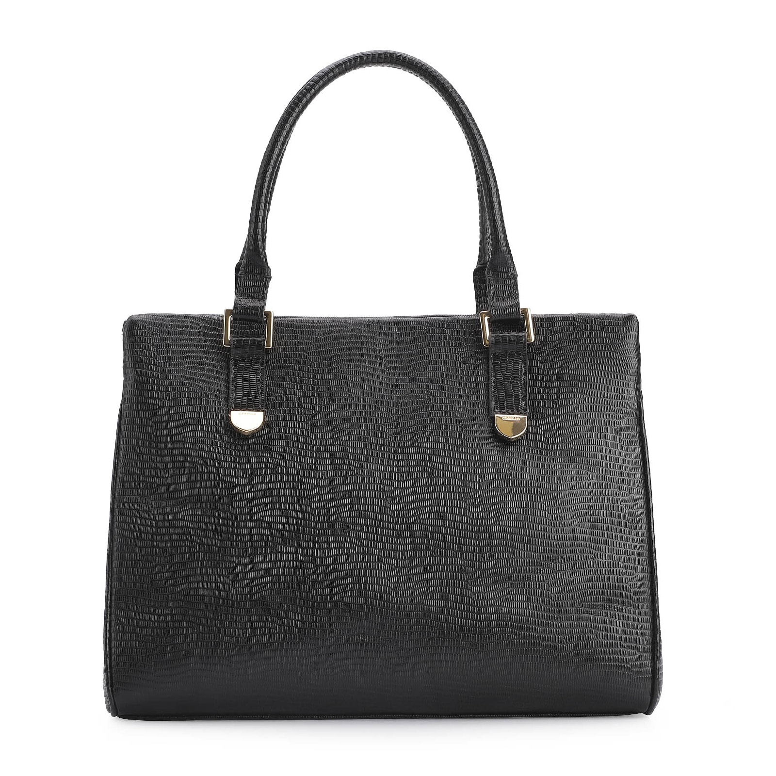 Bolsa Tote Couro Lezard Preto