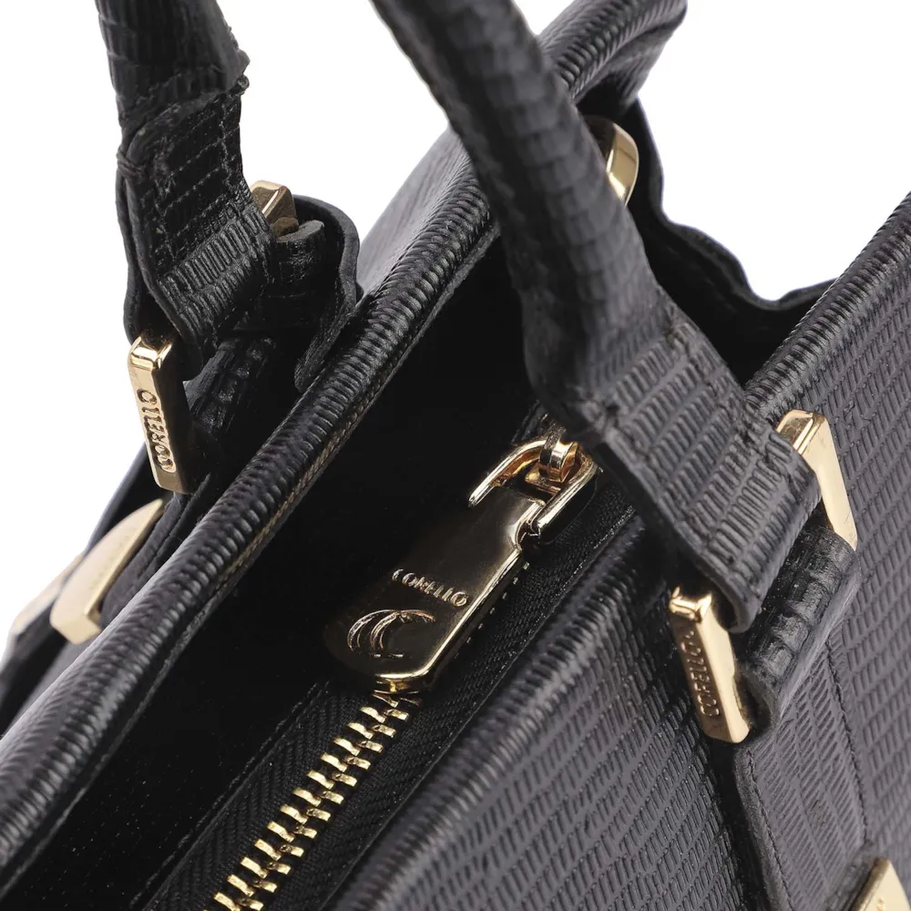 Bolsa Tote Couro Lezard Preto - imagem 5