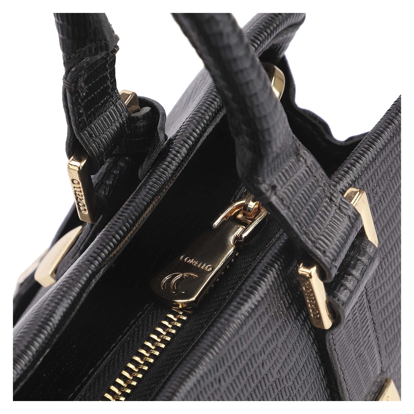 Bolsa Tote Couro Lezard Preto
