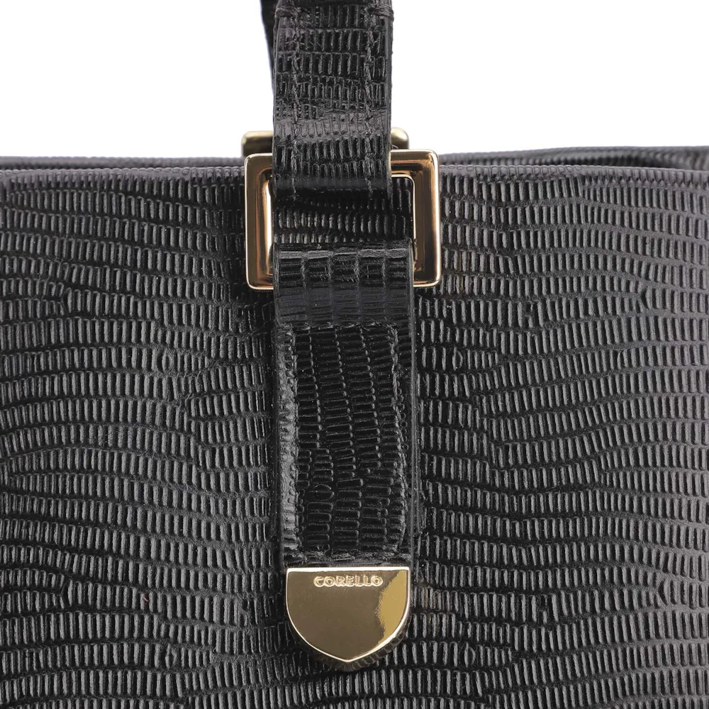 Bolsa Tote Couro Lezard Preto - imagem 7