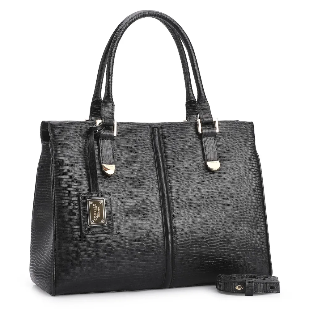 Bolsa Tote Couro Lezard Preto - imagem 2