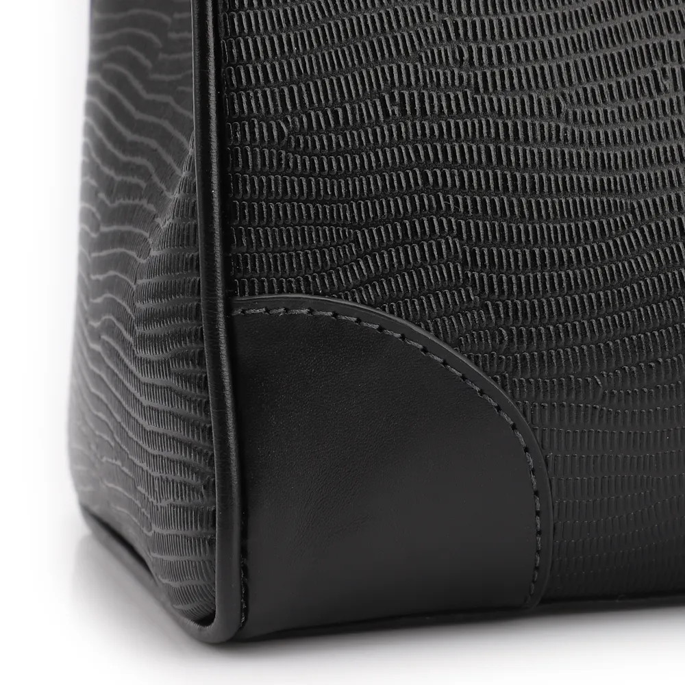 Bolsa Tote Couro Lezard Preto/Couro Preto - imagem 6