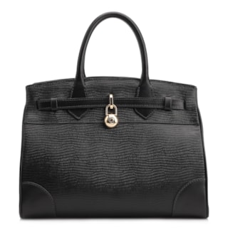 COURO LEZARD PRETO/COURO PRETO