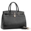 Bolsa Tote Couro Lezard Preto/Couro Preto - imagem 2