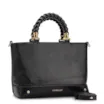 Bolsa Tote Couro Lezard Preto/Couro Preto - imagem 2