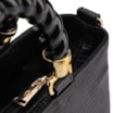 Bolsa Tote Couro Lezard Preto/Couro Preto - imagem 5
