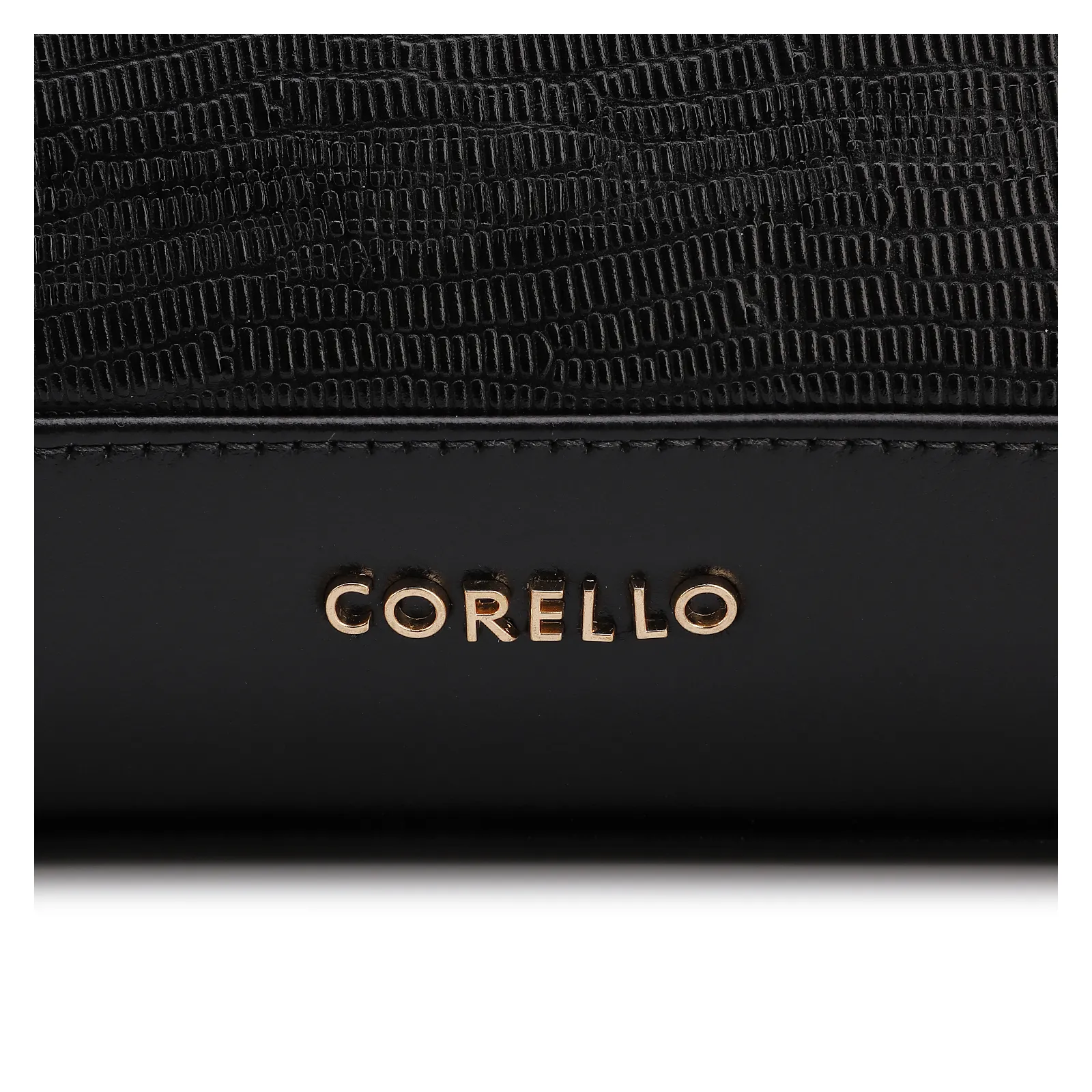 Bolsa Tote Couro Lezard Preto/Couro Preto