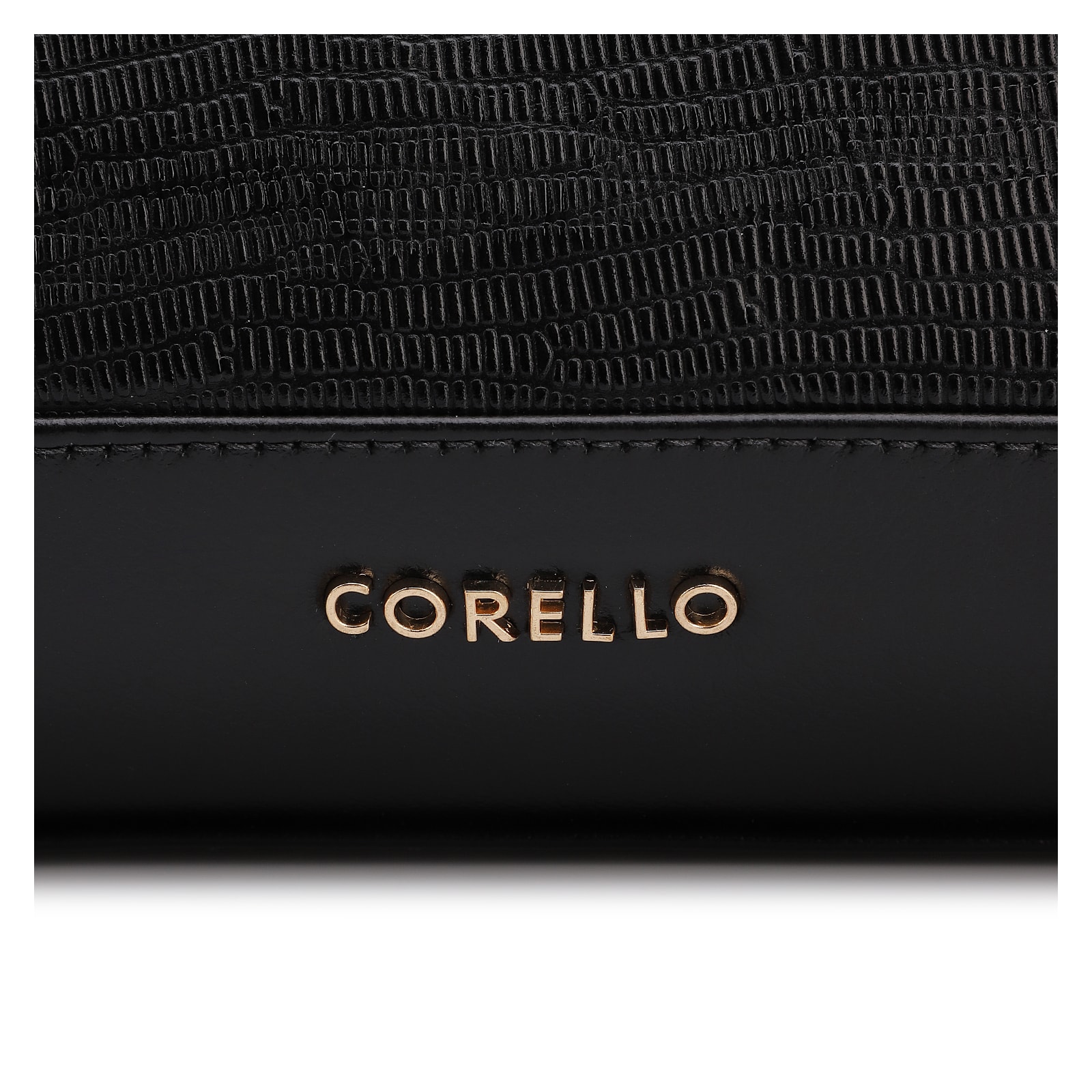 Bolsa Tote Couro Lezard Preto/Couro Preto