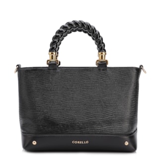 COURO LEZARD PRETO/COURO PRETO