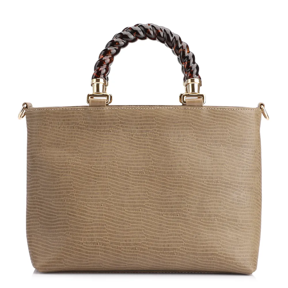 Bolsa Tote Couro Lezard Verde/Couro Verde - imagem 4