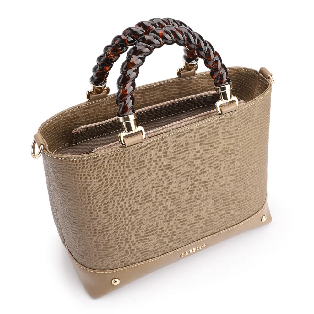 Bolsa Tote Couro Lezard Verde/Couro Verde - imagem 5