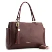 Bolsa Tote Couro Lezard Vinho/Couro Vinho Bolso Lateral - imagem 2