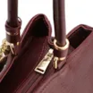 Bolsa Tote Couro Lezard Vinho/Couro Vinho Bolso Lateral - imagem 5