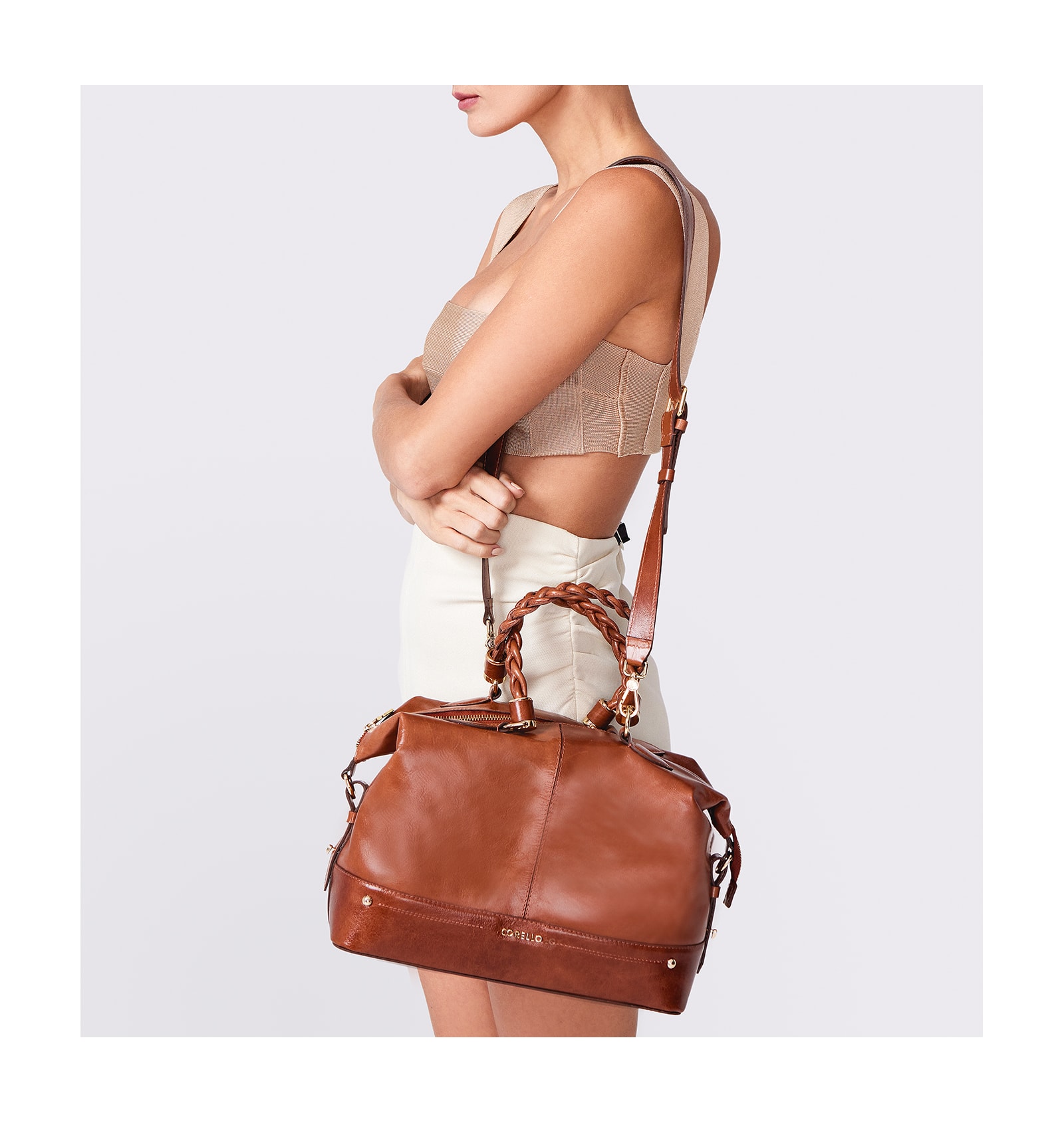 Bolsa Tote Couro Marrom