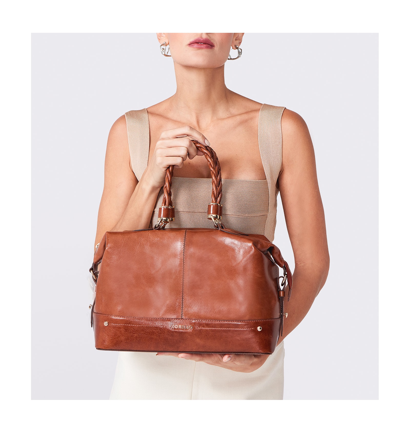 Bolsa Tote Couro Marrom
