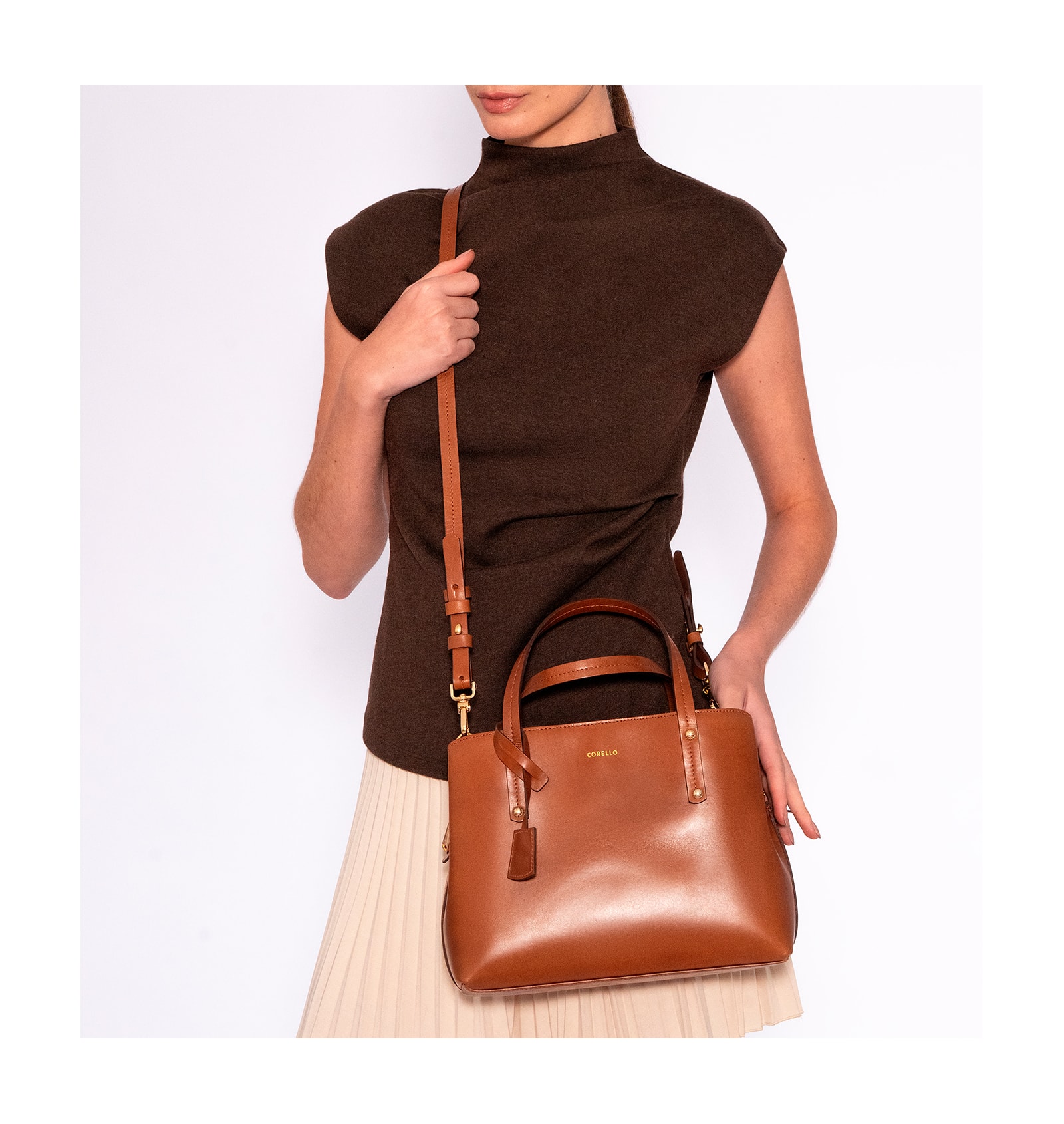 Bolsa Tote Couro Marrom