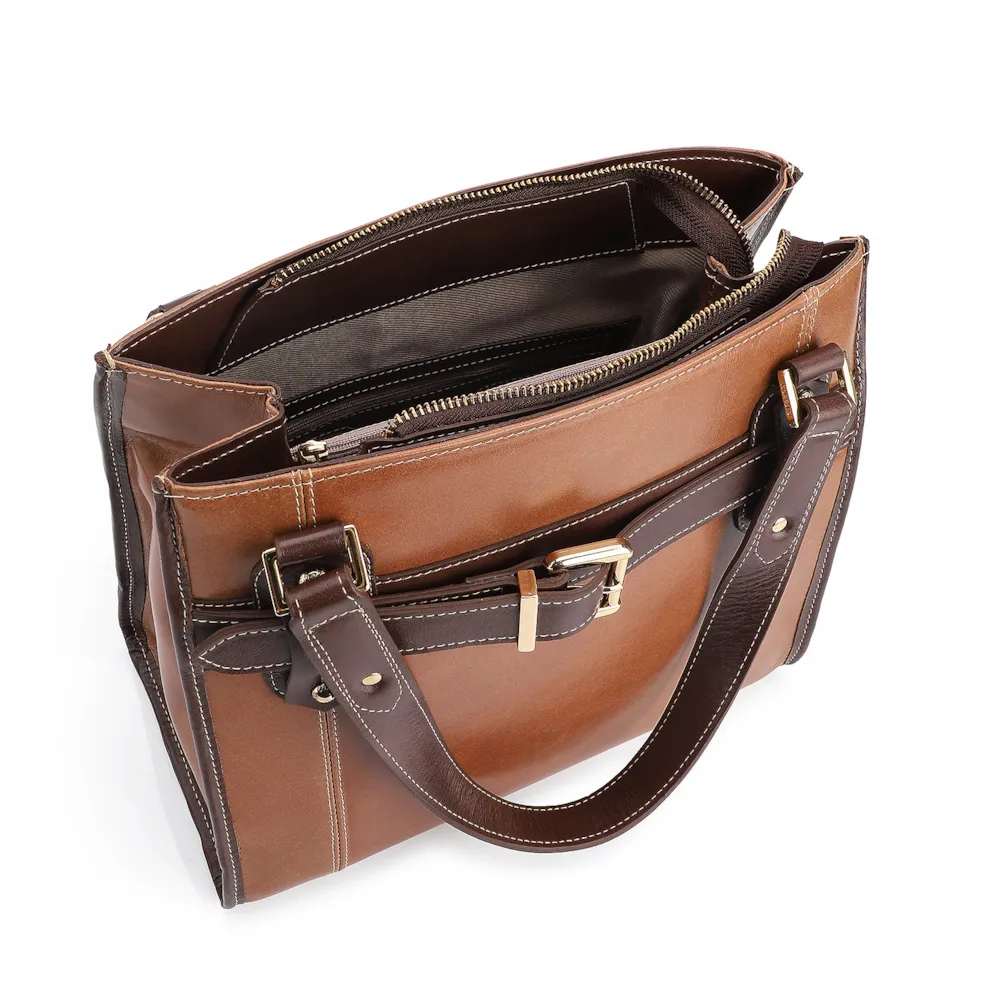 Bolsa Tote Couro Marrom - imagem 4