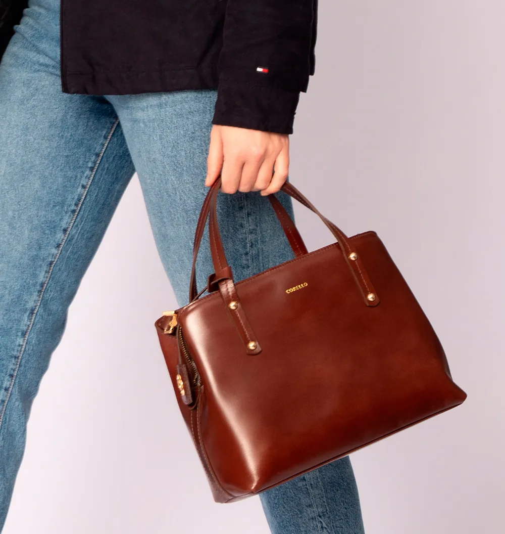 Bolsa Tote Couro Marrom - imagem 2