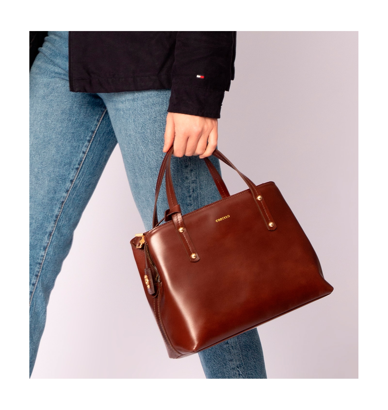 Bolsa Tote Couro Marrom
