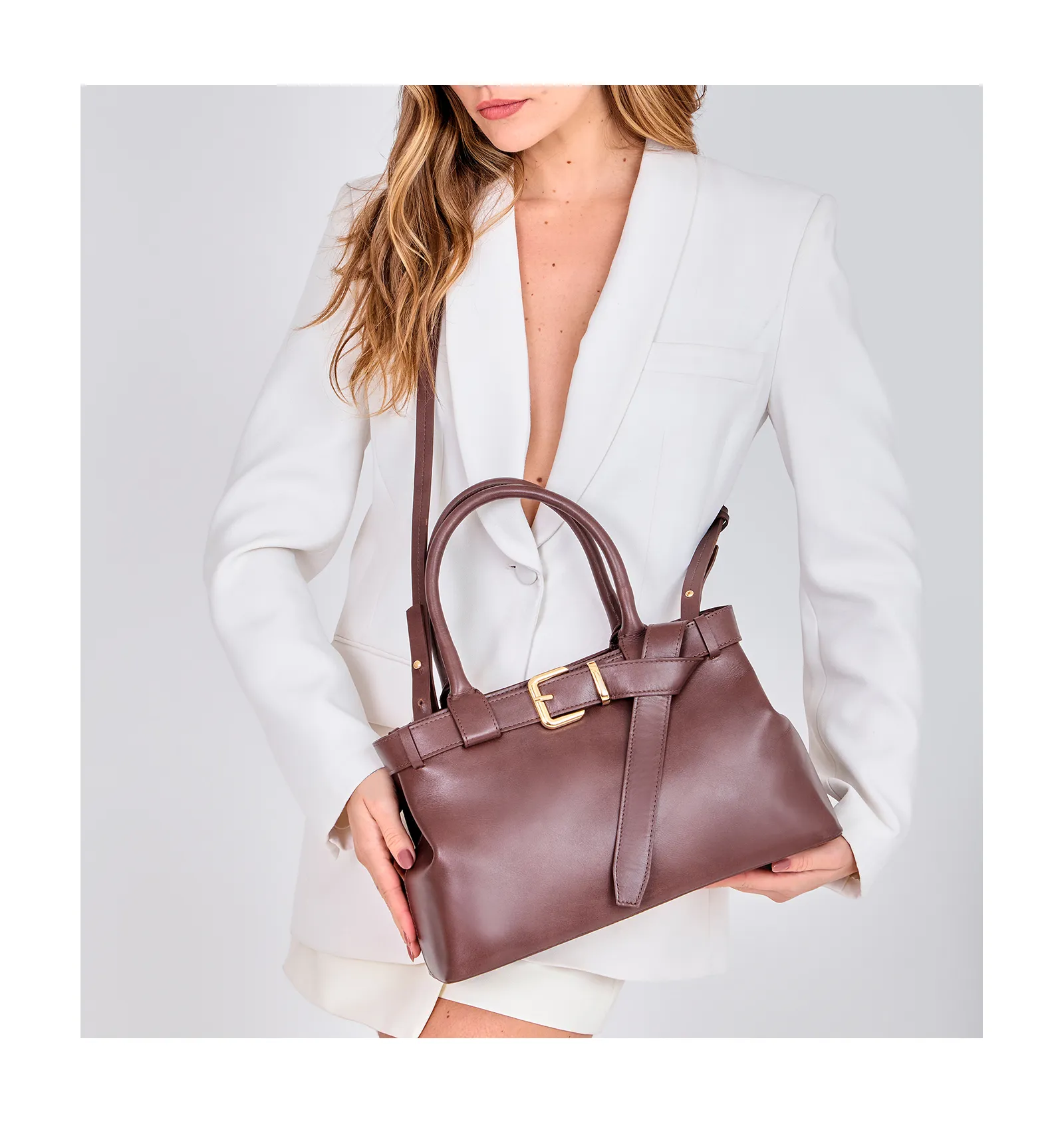 Bolsa Tote Couro Marrom