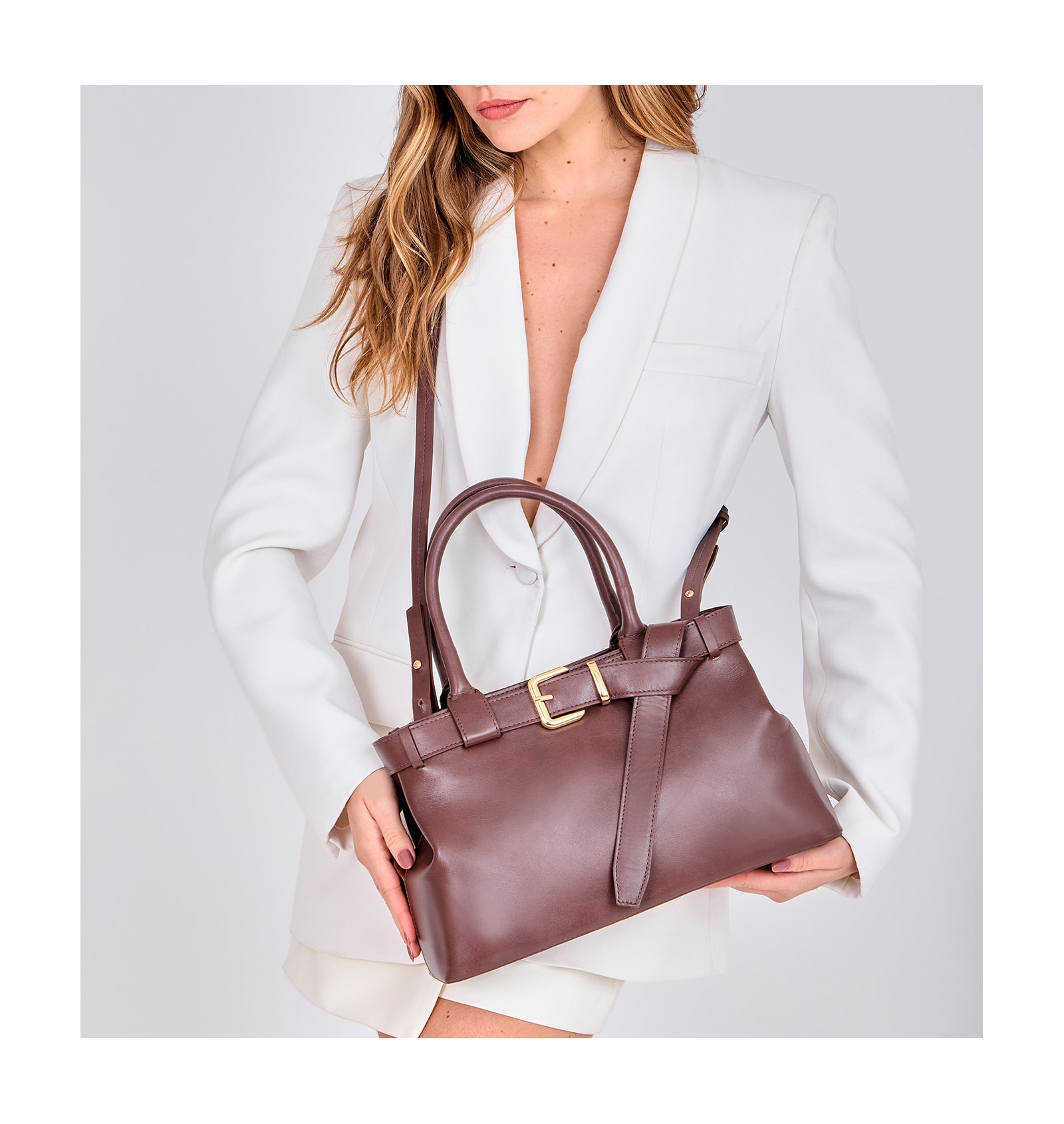Bolsa Tote Couro Marrom