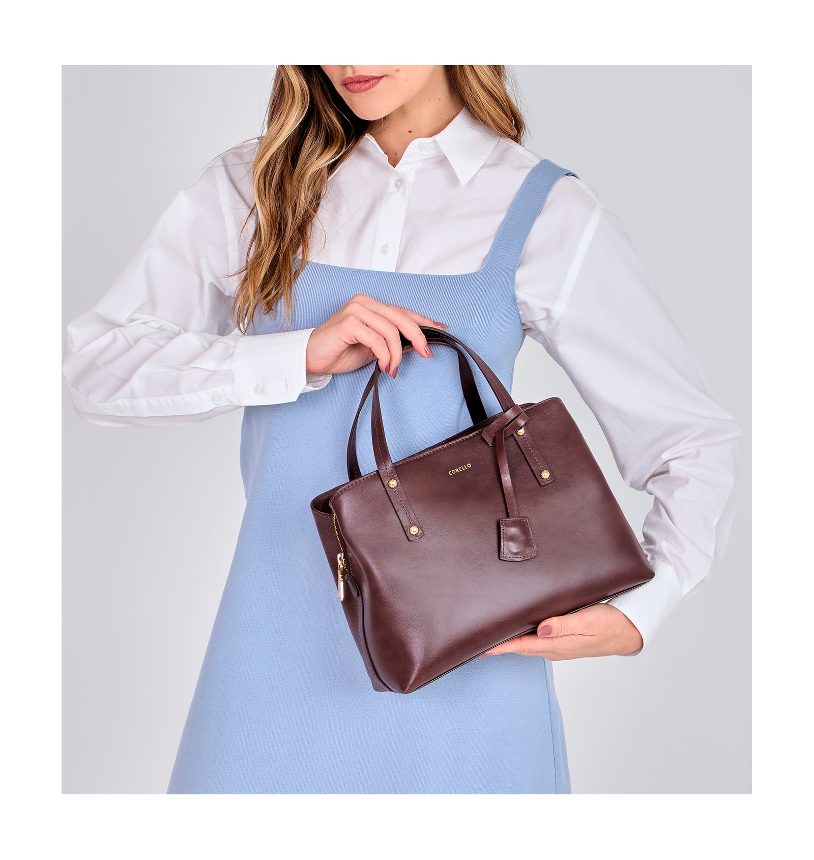 Bolsa Tote Couro Marrom