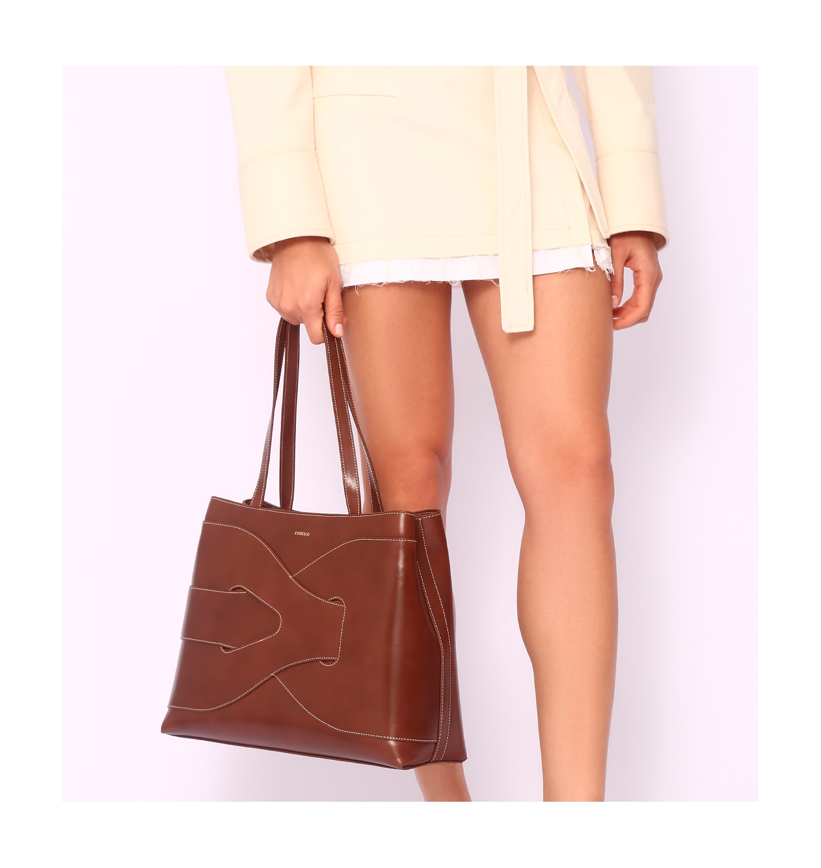 Bolsa Tote Couro Marrom