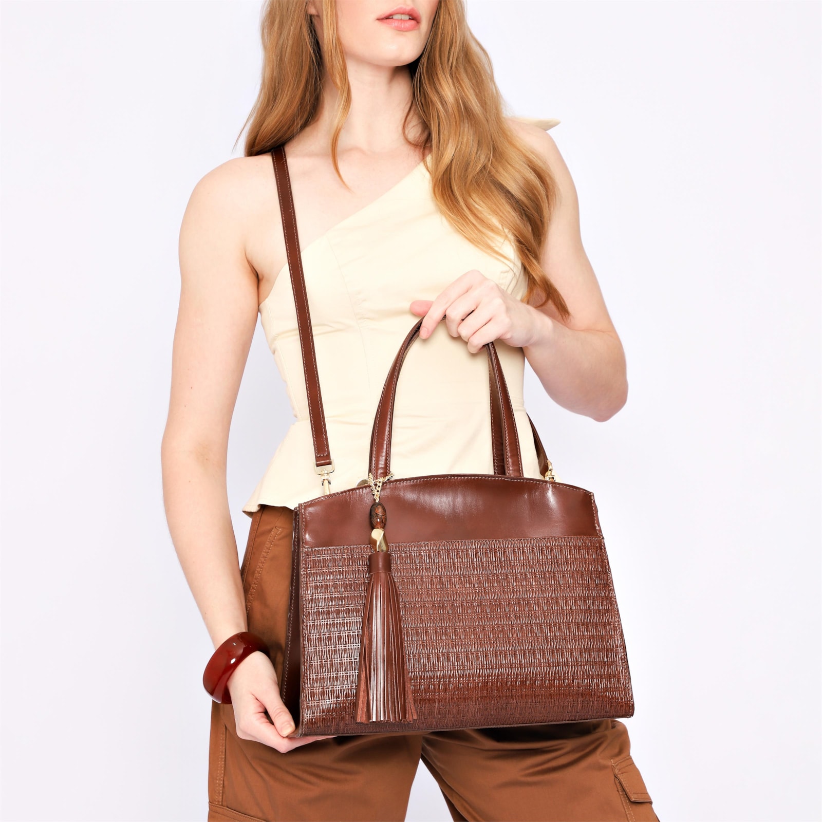 Bolsa Tote Couro Marrom