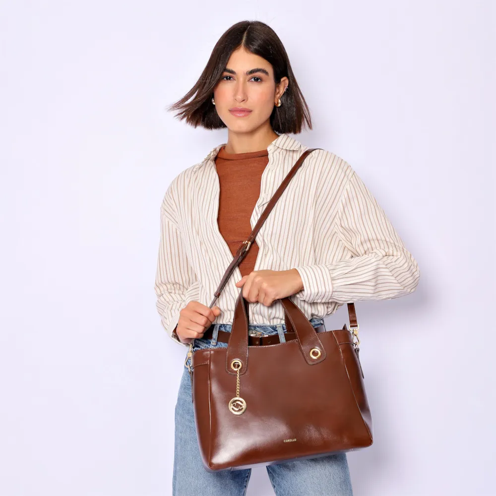 Bolsa Tote Couro Marrom - imagem 2