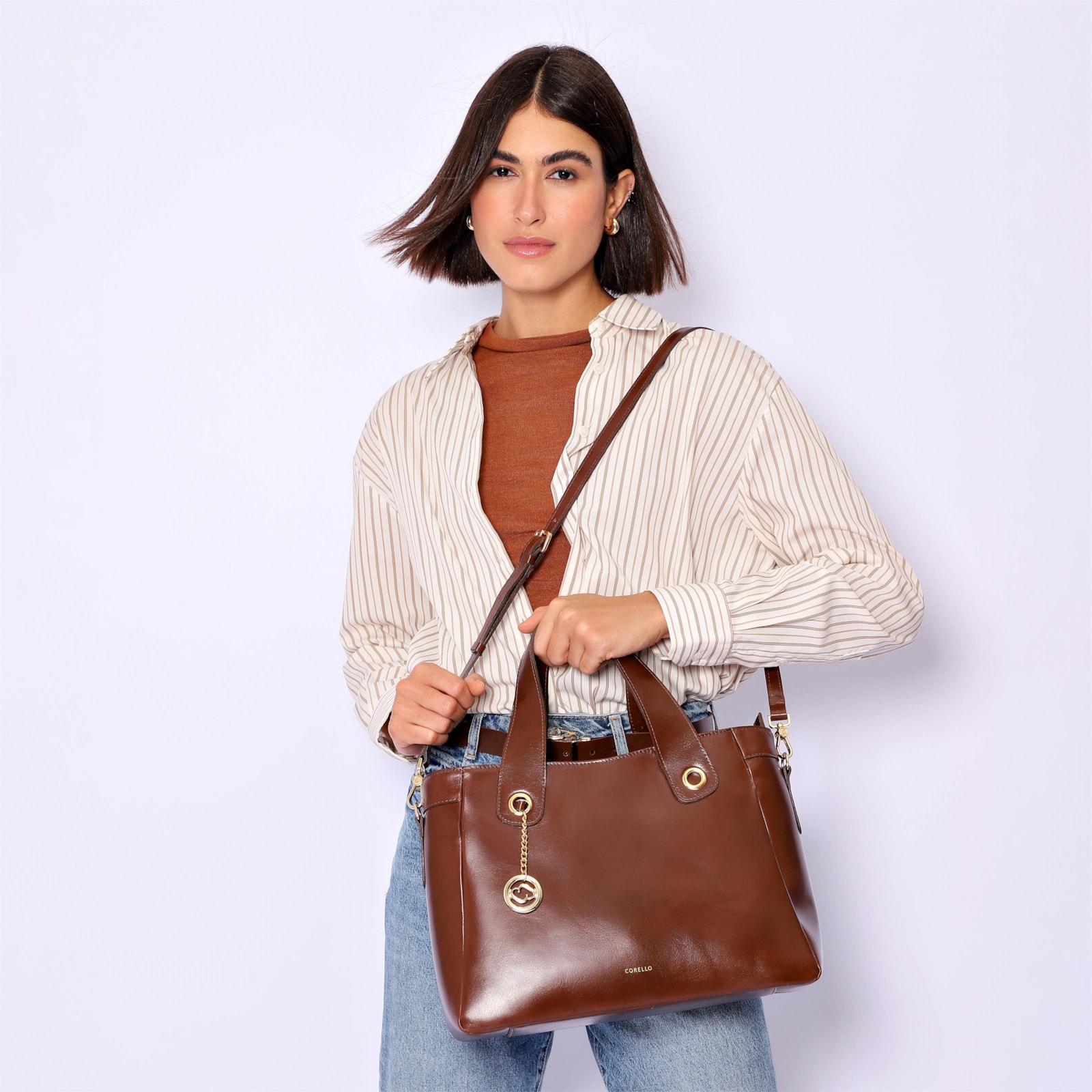 Bolsa Tote Couro Marrom