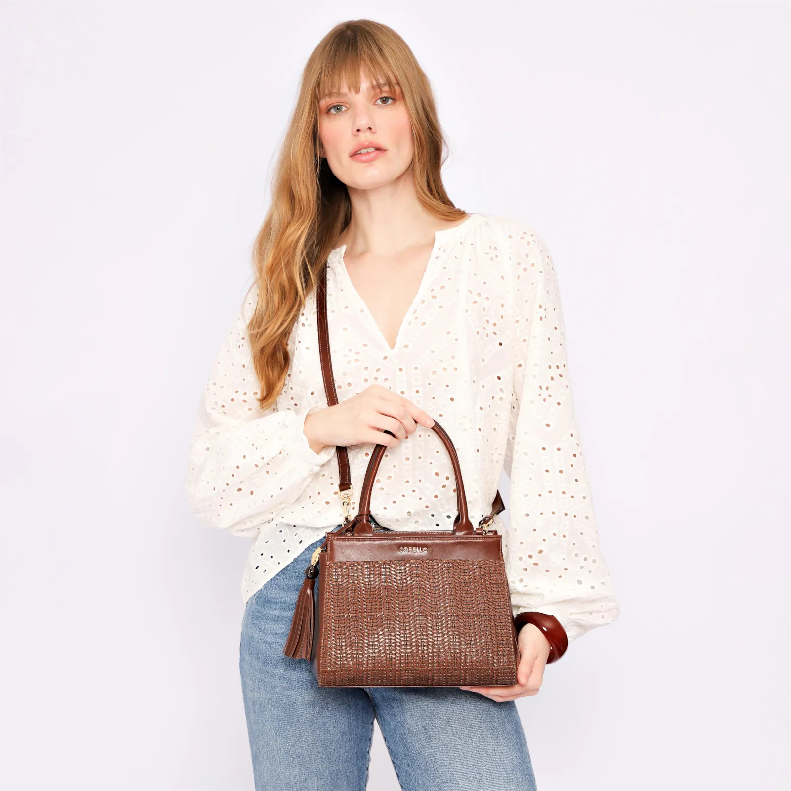 Bolsa Tote Couro Marrom/Alt Marrom Escuro