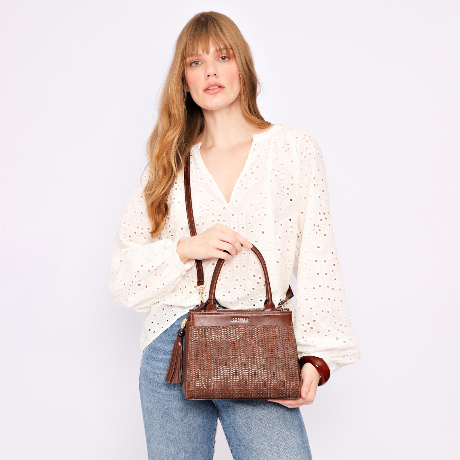 Bolsa Tote Couro Marrom/Alt Marrom Escuro