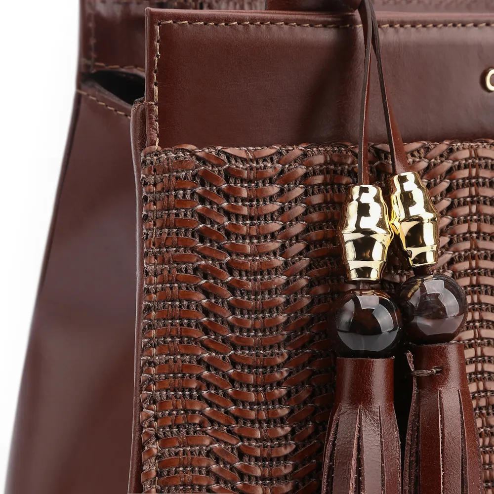 Bolsa Tote Couro Marrom/Alt Marrom Escuro - imagem 6