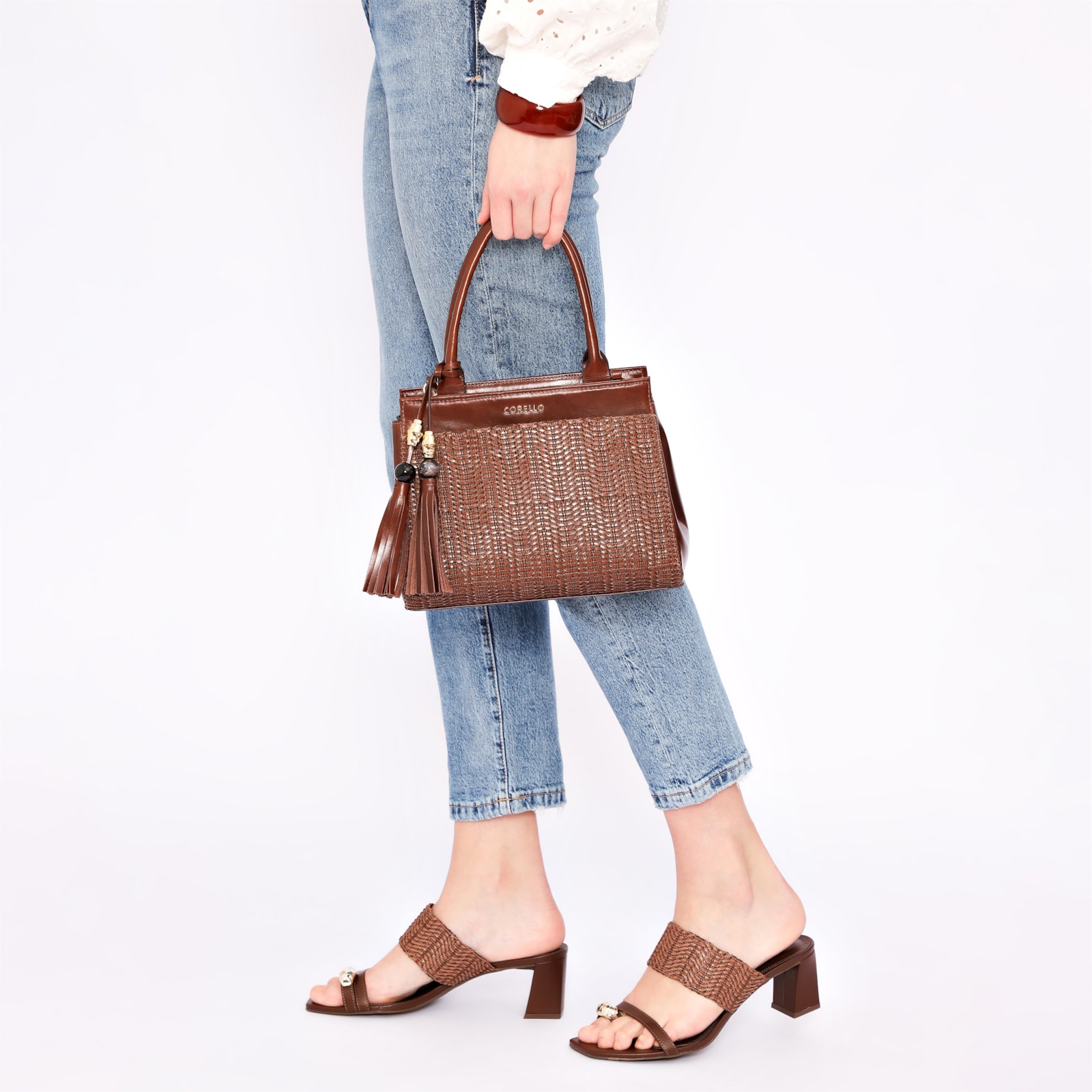 Bolsa Tote Couro Marrom/Alt Marrom Escuro