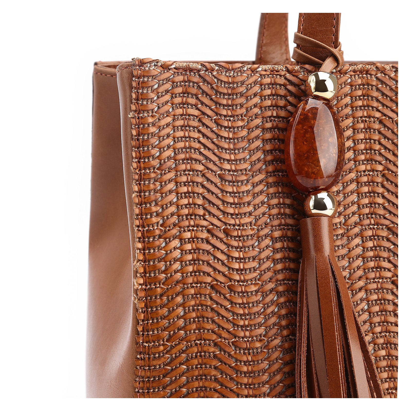 Bolsa Tote Couro Marrom/Alt Tramado Marrom
