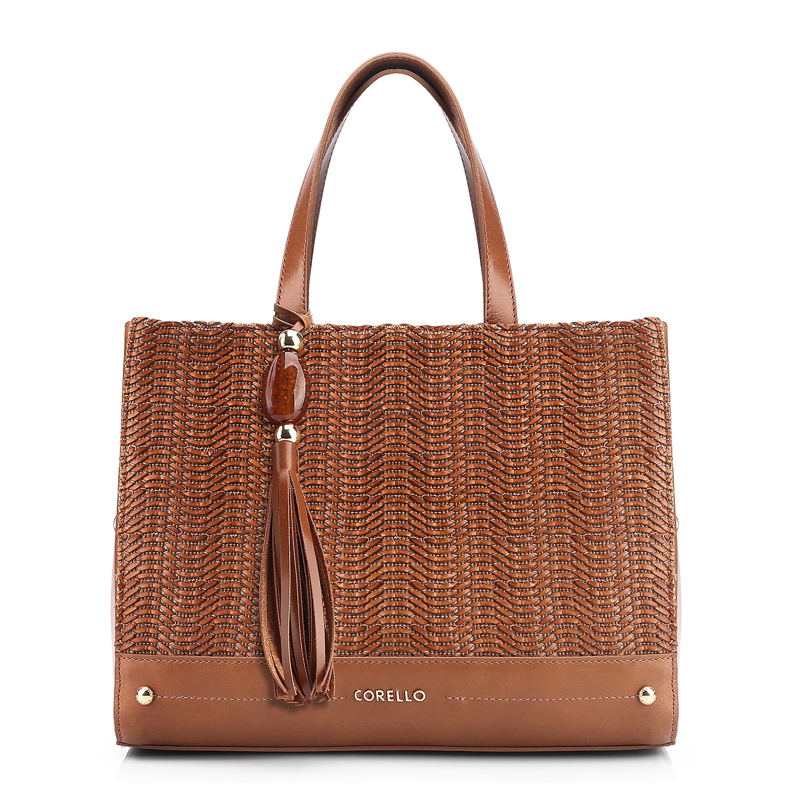Bolsa Tote Couro Marrom/Alt Tramado Marrom