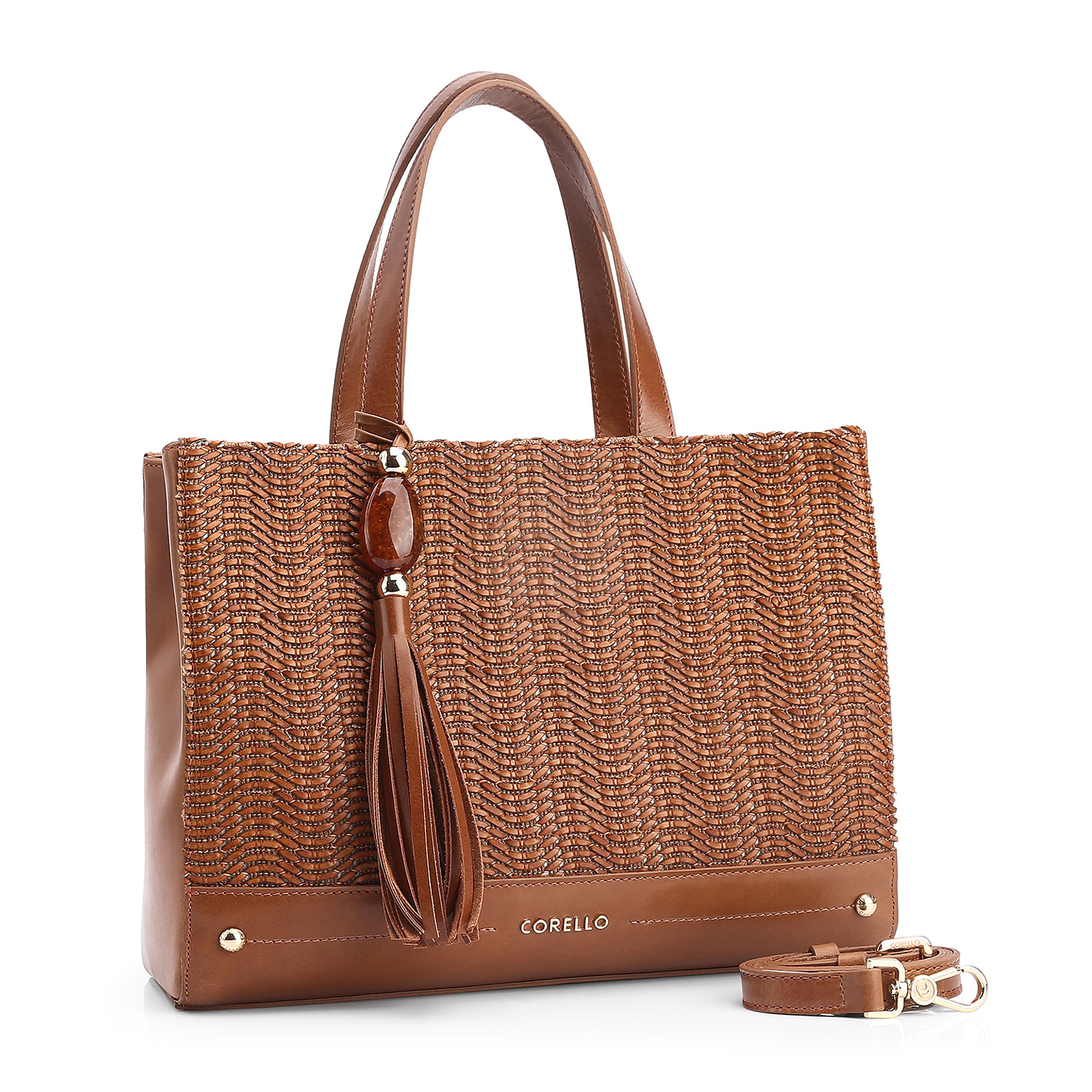 Bolsa Tote Couro Marrom/Alt Tramado Marrom