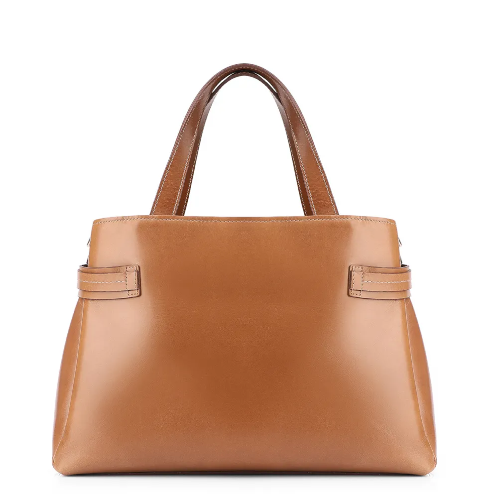 Bolsa Tote Couro Marrom Claro - imagem 3