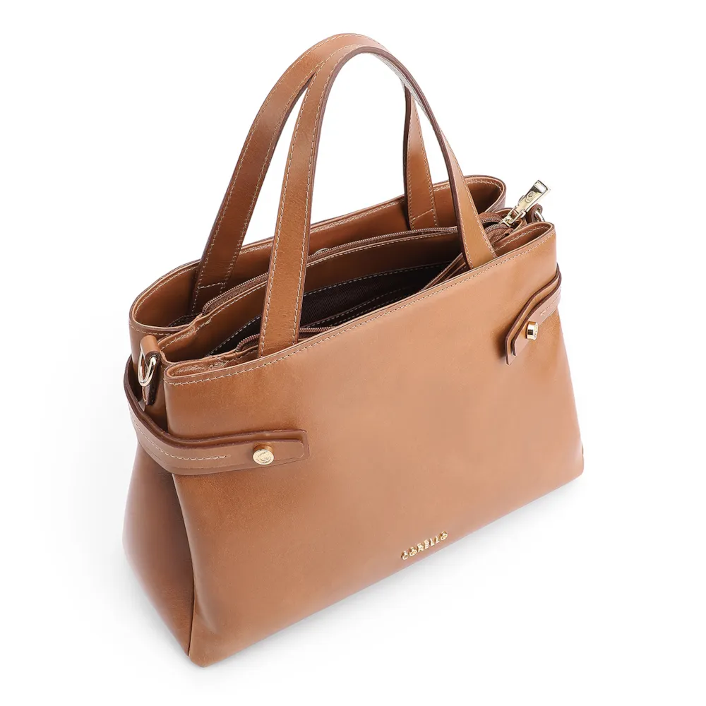 Bolsa Tote Couro Marrom Claro - imagem 4