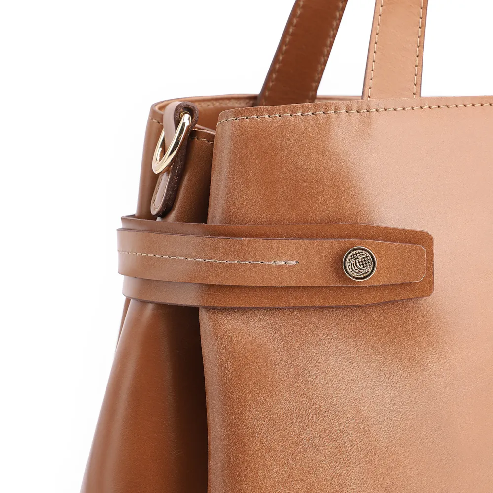 Bolsa Tote Couro Marrom Claro - imagem 7