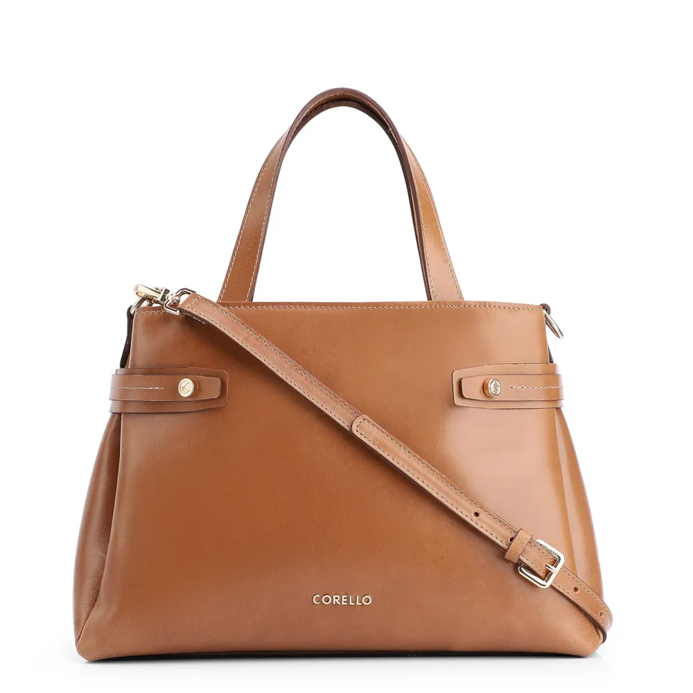 Bolsa Tote Couro Marrom Claro