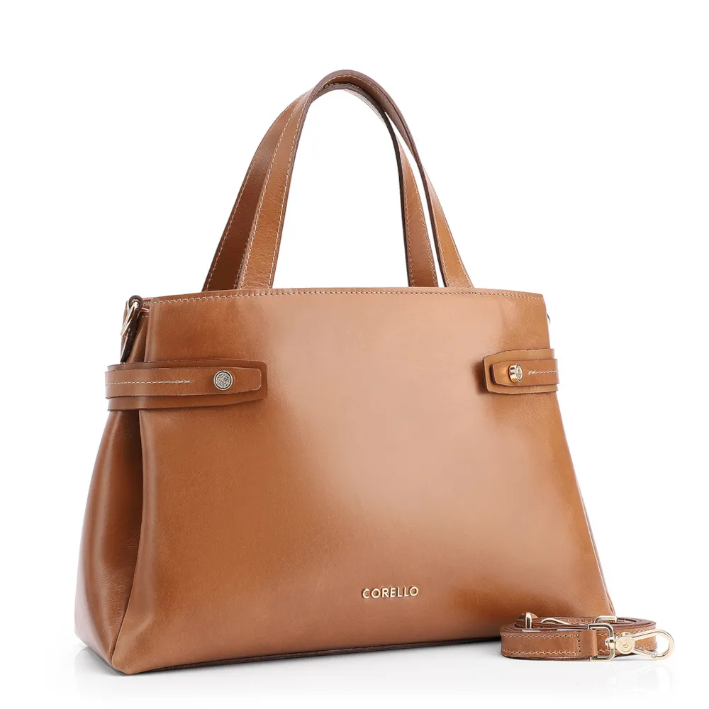 Bolsa Tote Couro Marrom Claro - imagem 2